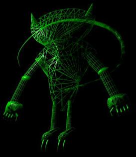 A rendering of the supernatural Wireframe Azulian.