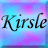 Kirsle icon in blue and pink.