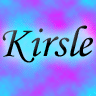 Kirsle icon in blue and pink.